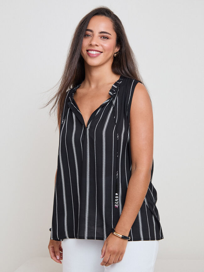 TOP FLUIDO ESTAMPADO Negro