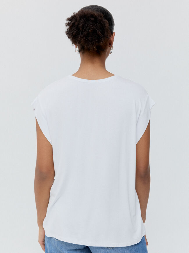 CAMISETA RAYAS PLATEADAS Blanco Optico