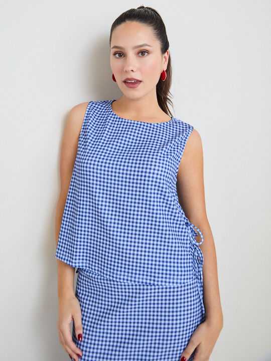 CAMISETA SET VICHY Azul Marino image number null