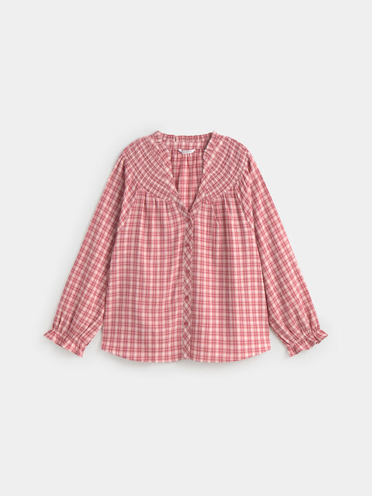 BLUSA CUADROS CANESÚ Rosa image number null