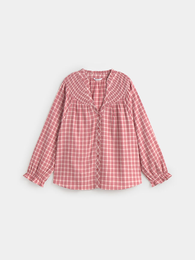 BLUSA CUADROS CANESÚ Rosa