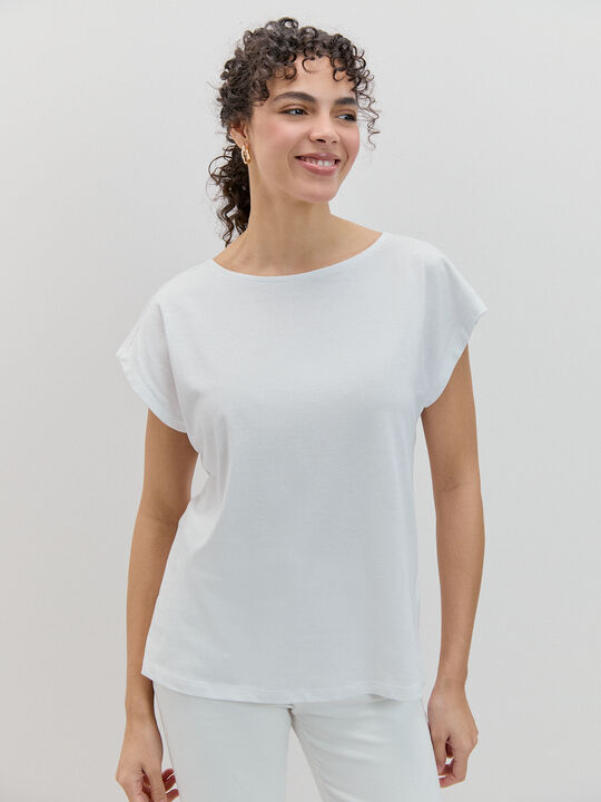 CAMISETA HOMBRO CAIDO Blanco Optico image number null