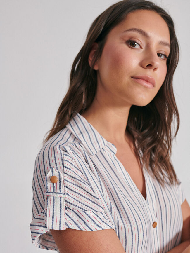 BLUSA RÚSTICA ABOTONADA Estampado 1