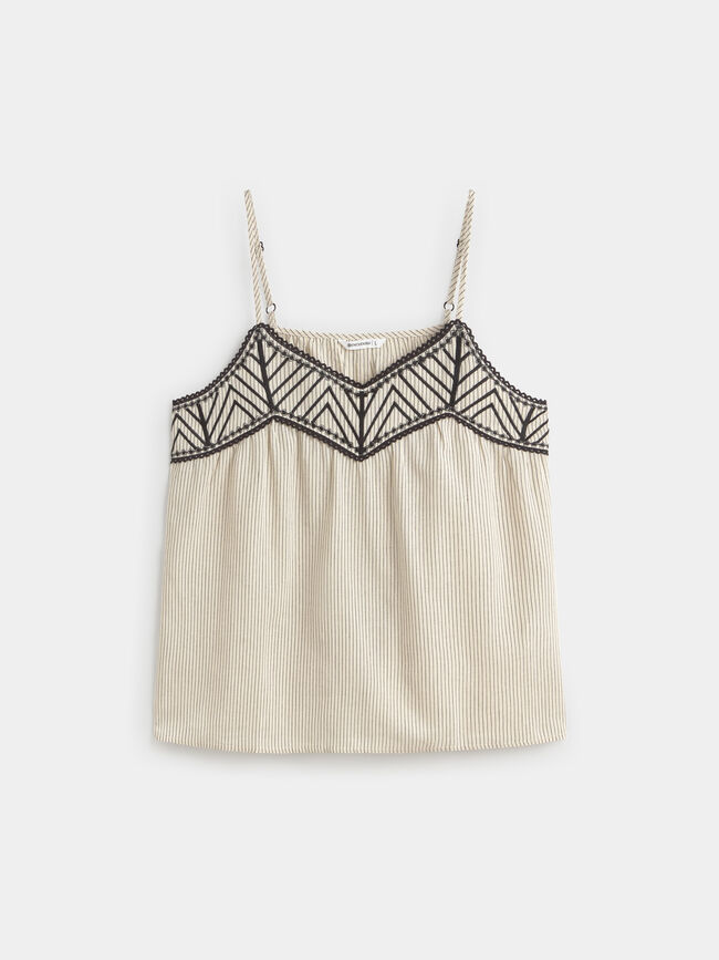 TOP TIRANTES BORDADO Negro