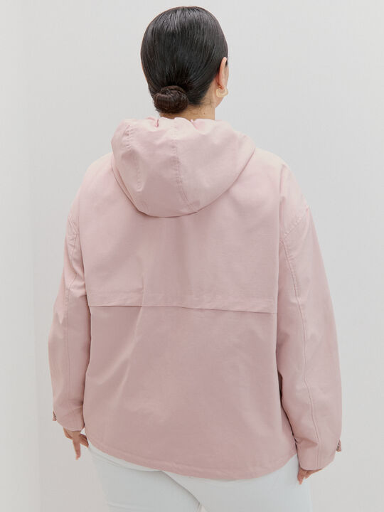 PARKA B&Aacute;SICA CAPUCHA Rosa Colorete image number null