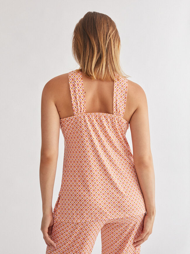 Top halter estampado Naranja