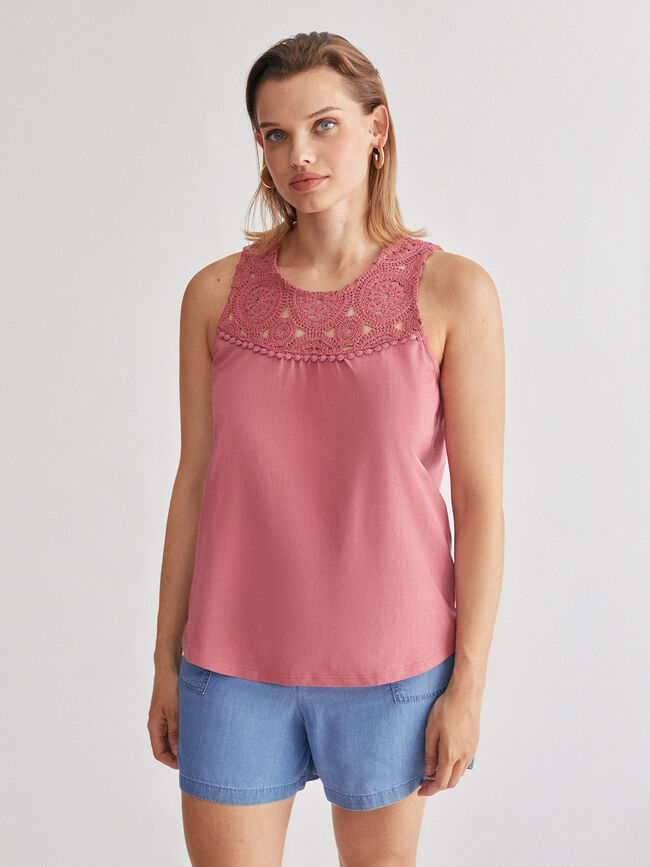TOP CROCHET Naranja Sunset