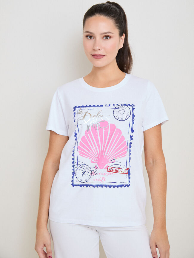CAMISETA SELLO VERANO Blanco Optico