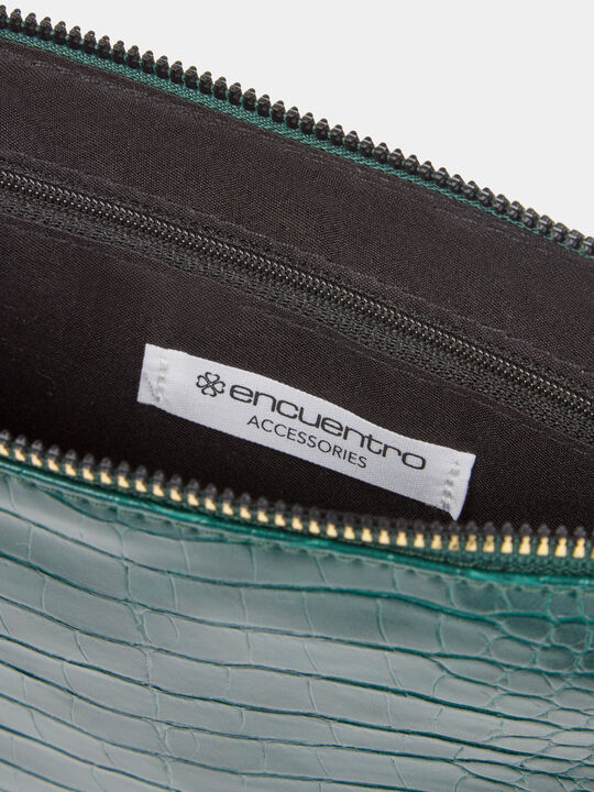 Bolso textura coco Verde oscuro image number null