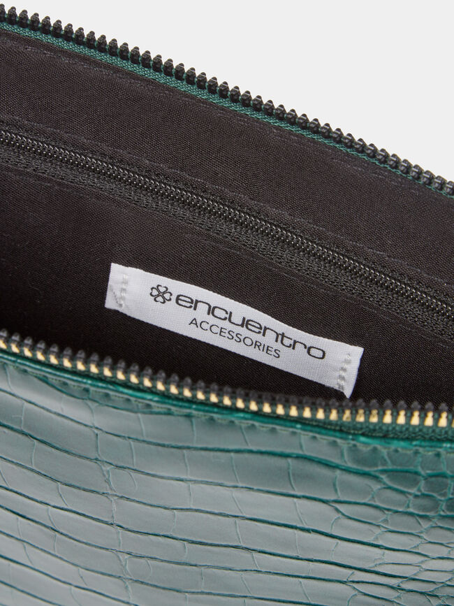 Bolso textura coco Verde oscuro