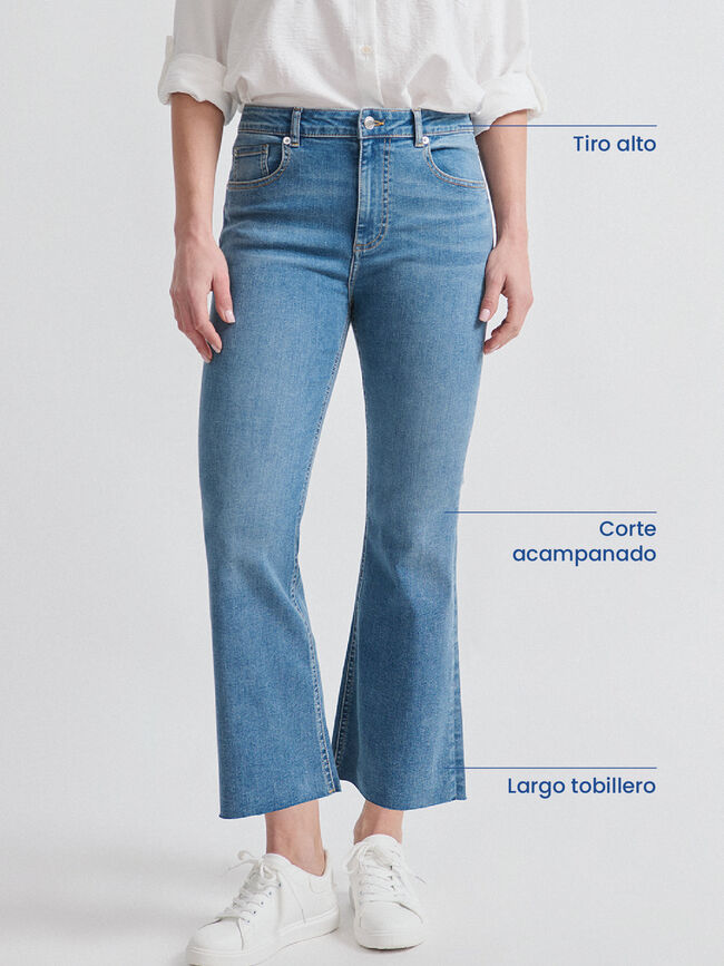 VAQUERO ACAMPANADO CROP Light blue