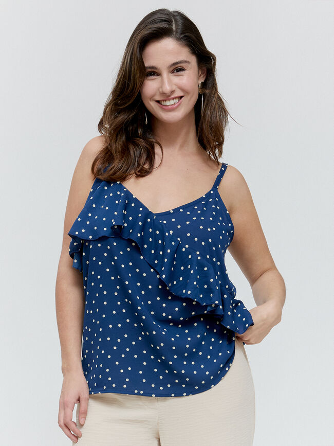 TOP VOLANTE Azul Marino