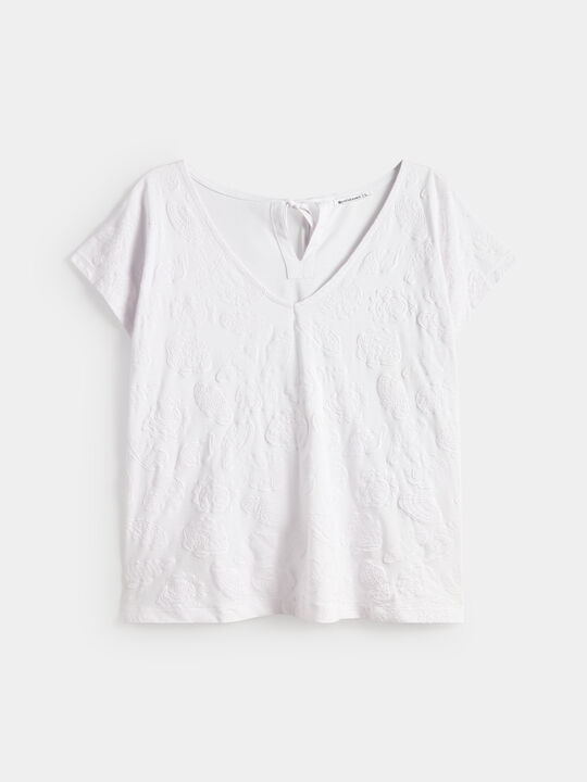 CAMISETA CONCHAS RELIEVE Blanco Optico image number null