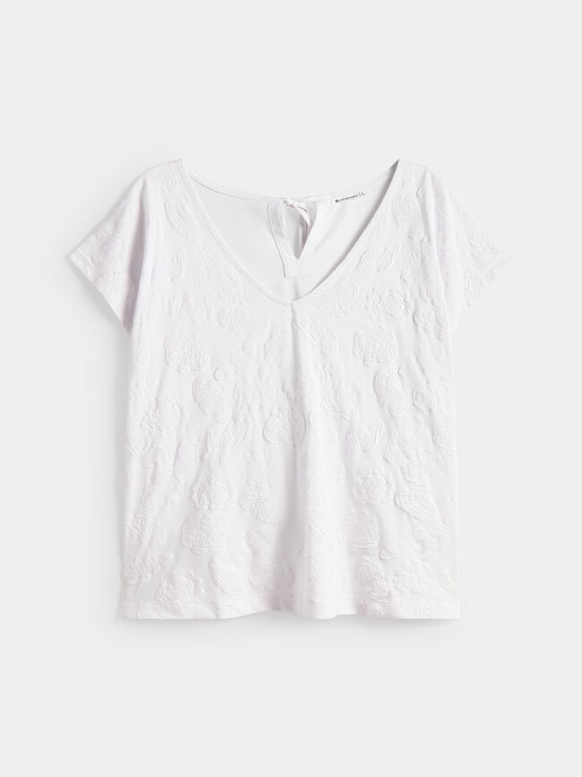 CAMISETA CONCHAS RELIEVE Blanco Optico