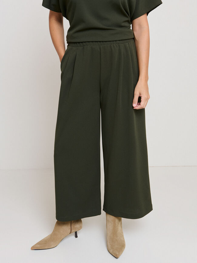 PANTAL&Oacute;N CREPE VERDE Bosque Oscuro