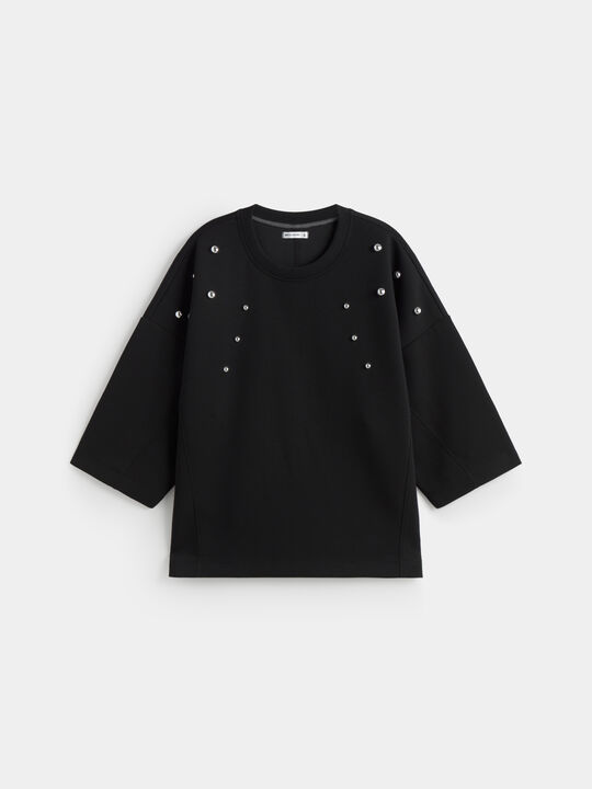 SUDADERA TACHAS Negro image number null