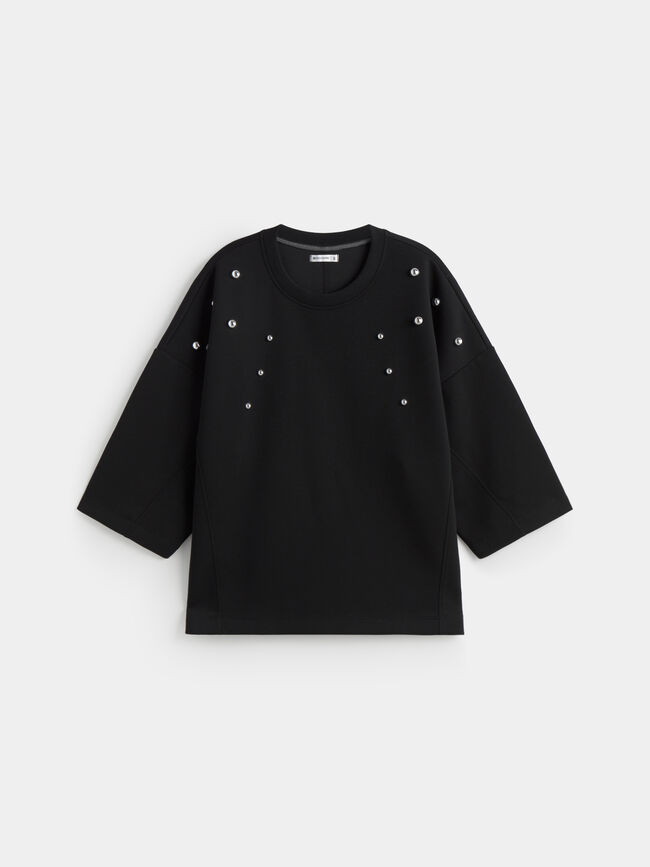 SUDADERA TACHAS Negro