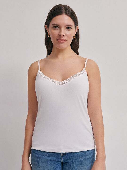 TOP PUNTILLA ALGODÓN Blanco Optico image number null