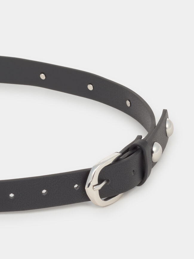 CINTURÓN TACHAS POLIPIEL Negro
