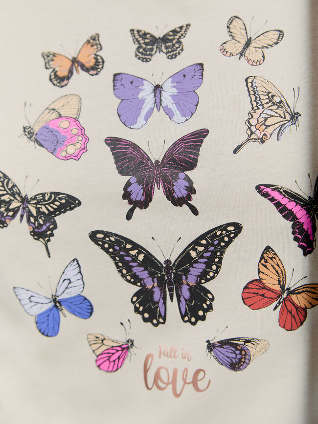 CAMISETA POSICIONAL MARIPOSAS Beige