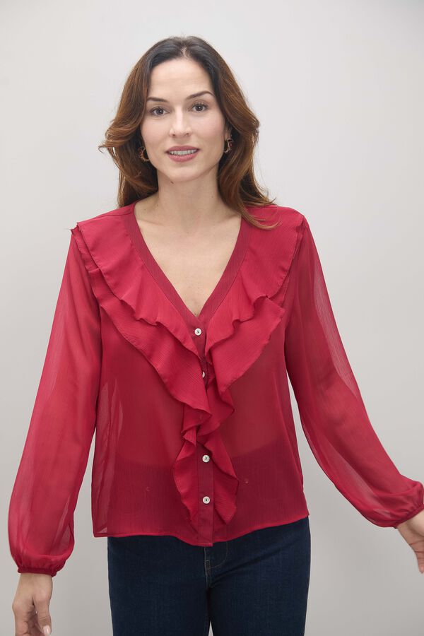blusa volantes Rojo