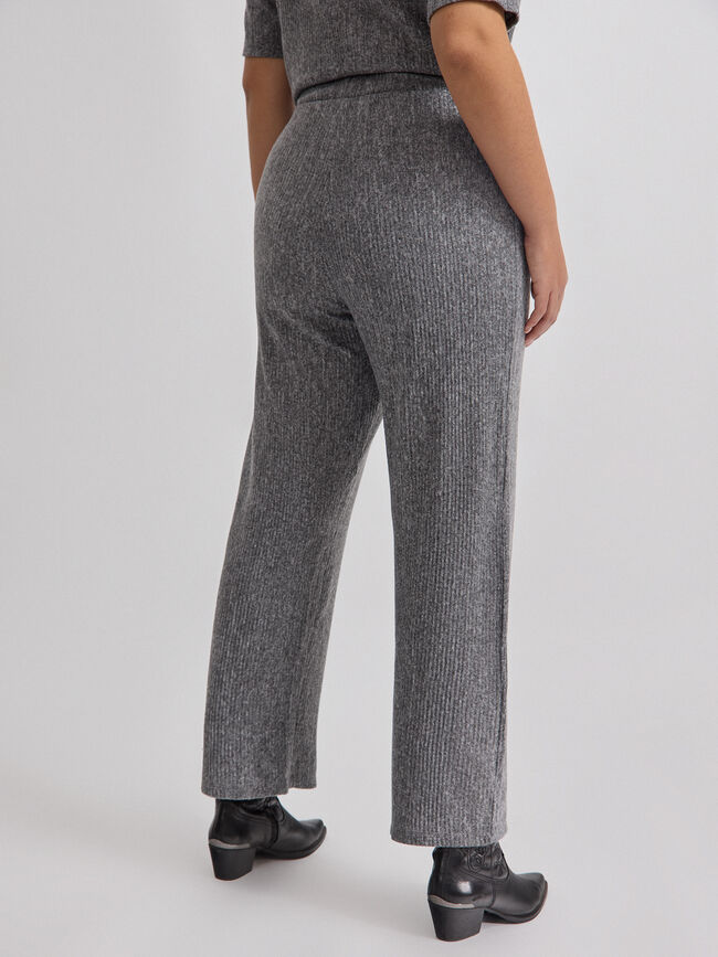 PANTALON PLISADO gris melange