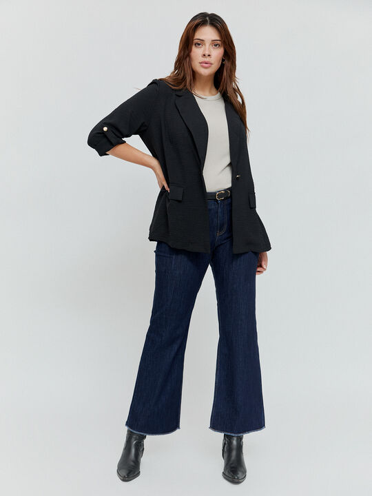 BLAZER FLUIDA ROLL-UP Negro image number null
