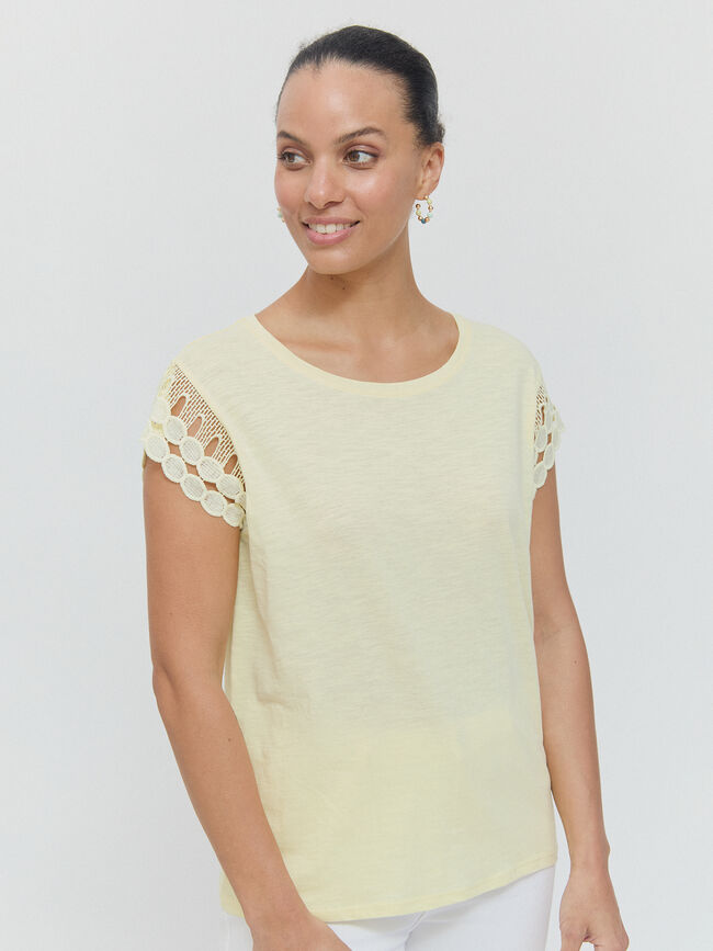 CAMISETA DETALLE Amarillo Pastel