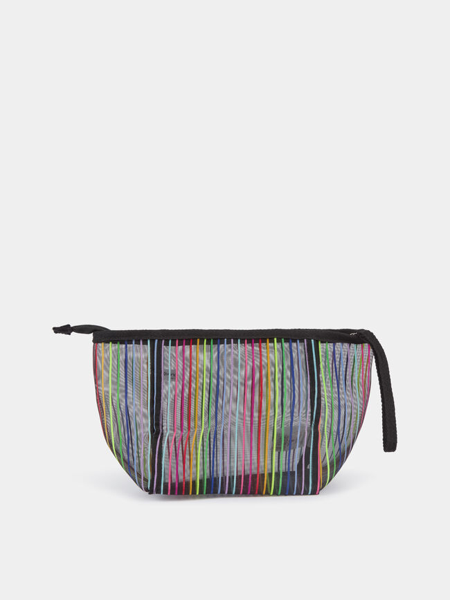 Neceser rayas multicolor Negro