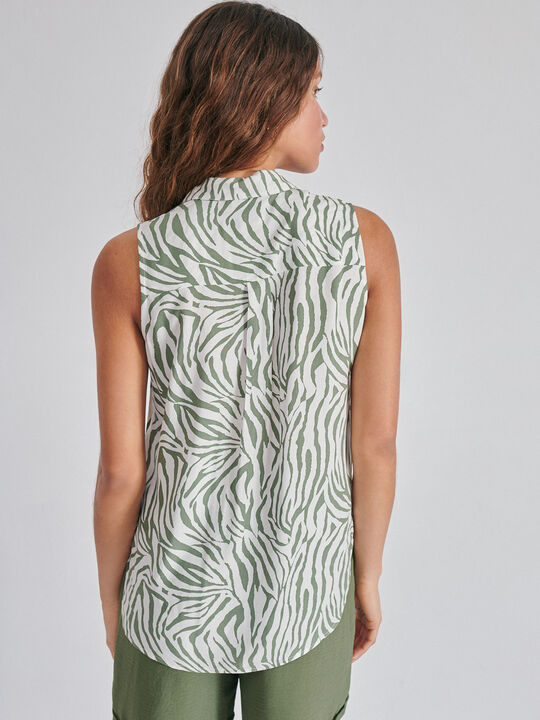 BLUSA SIN MANGAS Kaki image number null
