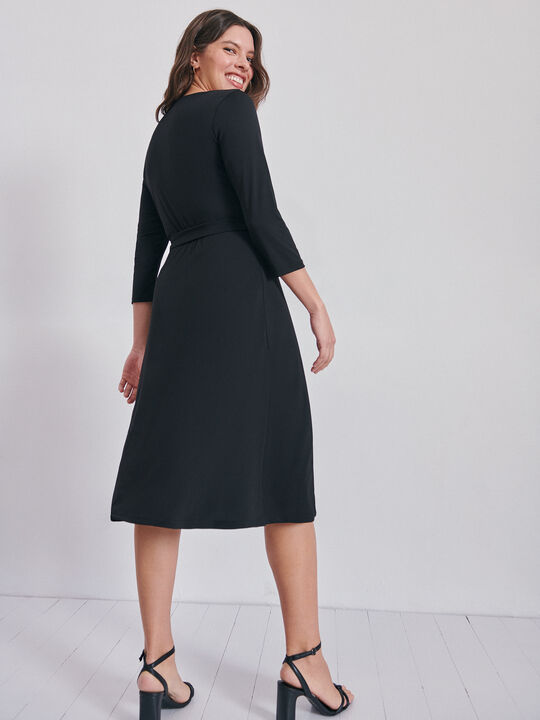 VESTIDO DETALLE FRUNCIDO Negro image number null