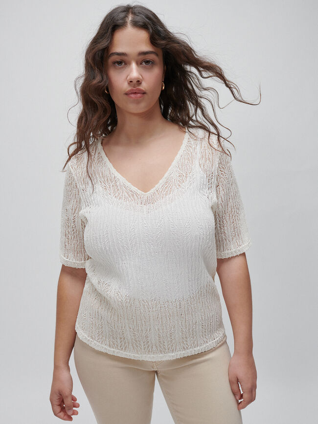CAMISETA TEXTURA Blanco Hueso