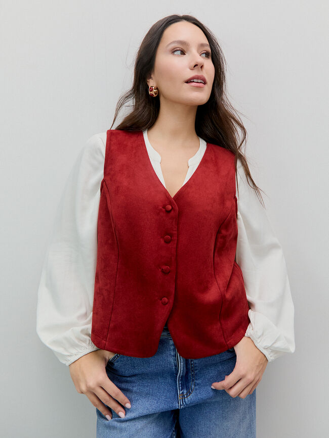 CHALECO ANTELINA BOTONES Granate