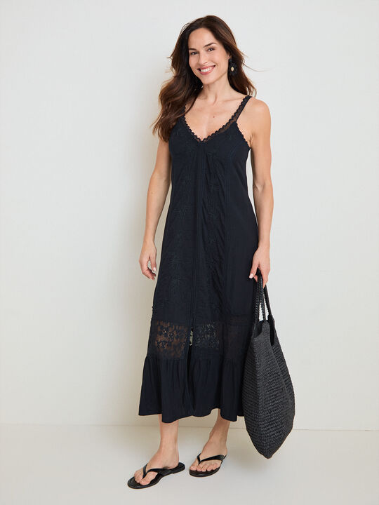 VESTIDO BORDADO Negro image number null