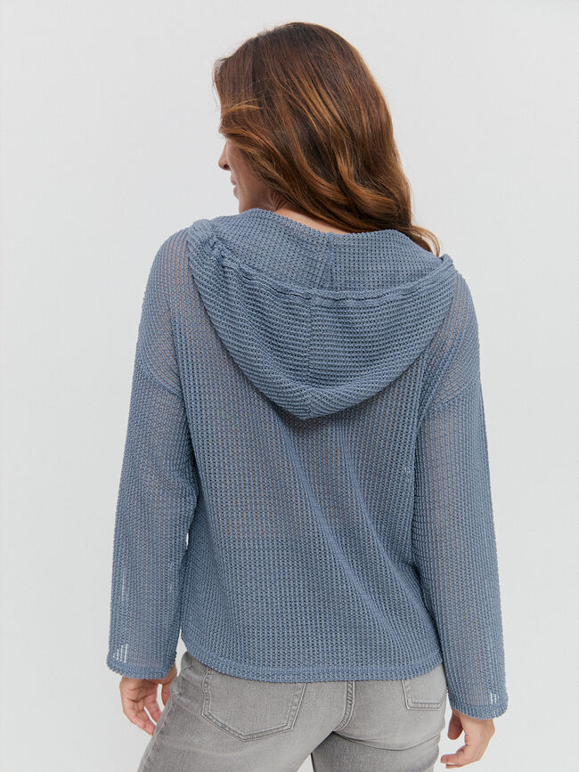 SUDADERA CALADA Azul Grisaceo