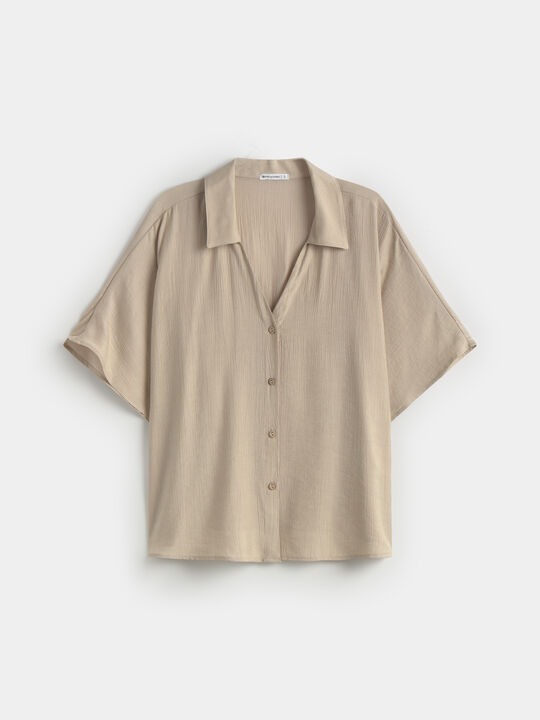 CAMISA ANCHA  CONJUNTO Blanco Hueso image number null