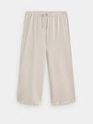 PANTALON TEXTURA CULOTTE Piedra