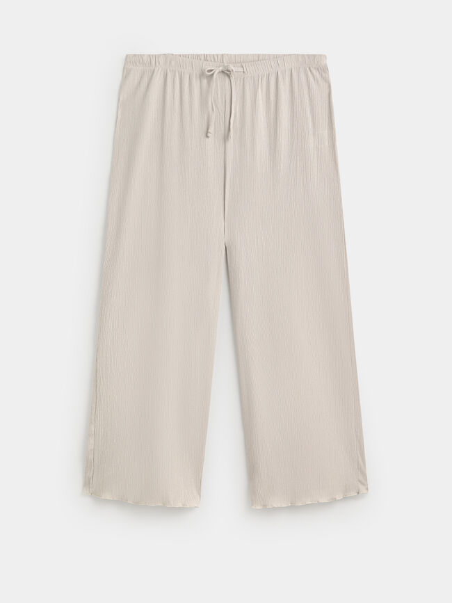 PANTALON TEXTURA CULOTTE Piedra