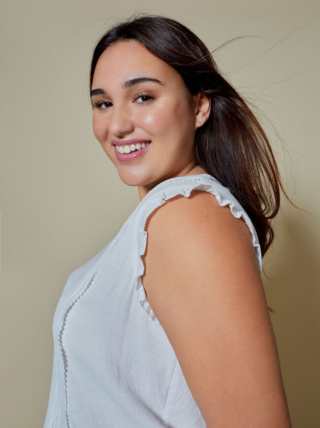 Blusa detalle bordado Blanco Optico
