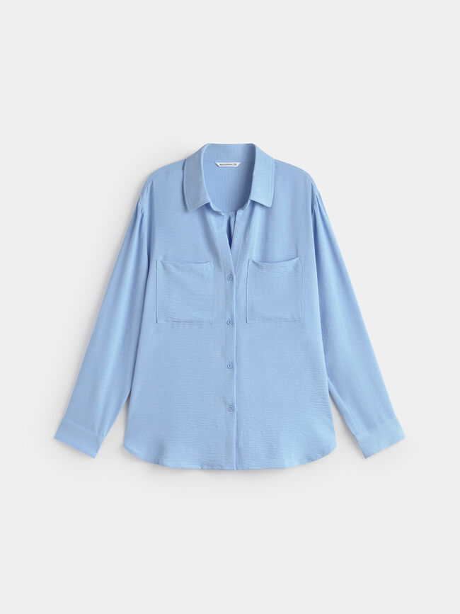 CAMISA MANGA LARGA azul blush