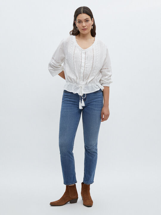 BLUSA BORDADA ALGODÓN Blanco Optico image number null