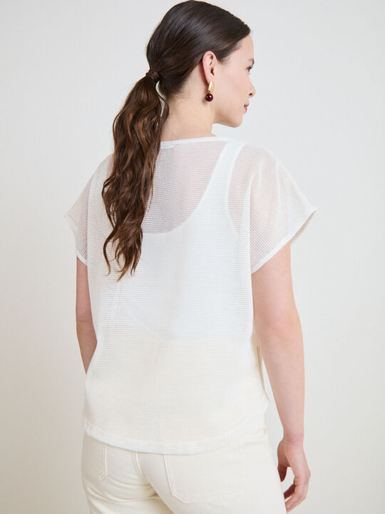CAMISETA CALADA BOTONES Crudo image number null