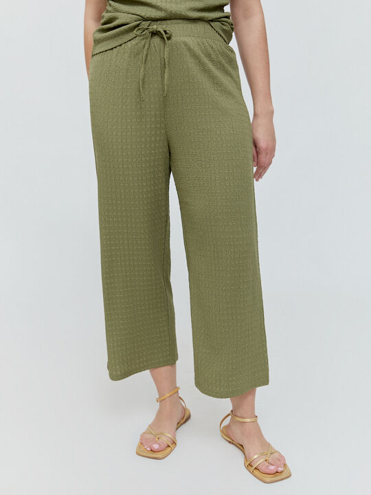PANTALÓN EFECTO ARRUGADO Kaki image number null
