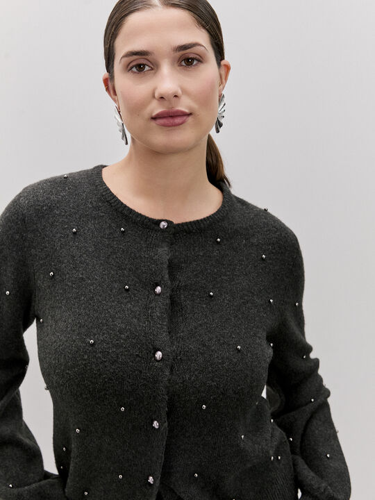 CARDIGAN JAM Gris Oscuro image number null