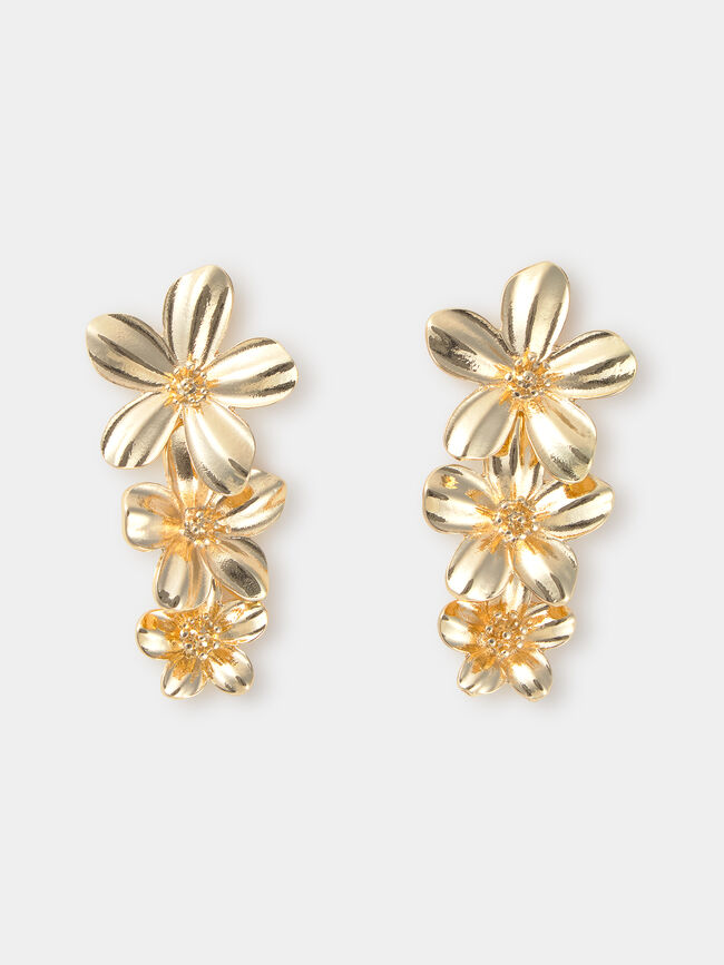 PENDIENTES CASCADA FLOR Oro