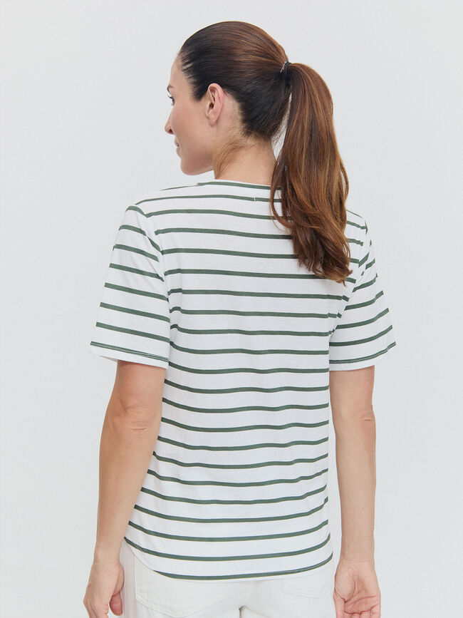 CAMISETA CUELLO PICO Rayas 1