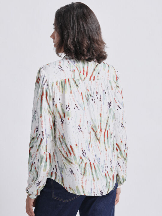 BLUSA CORDONES FLUIDA Crudo image number null