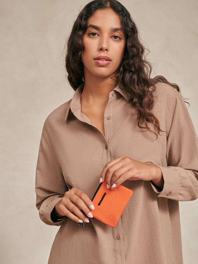 Monedero rectangular cremallera Naranja