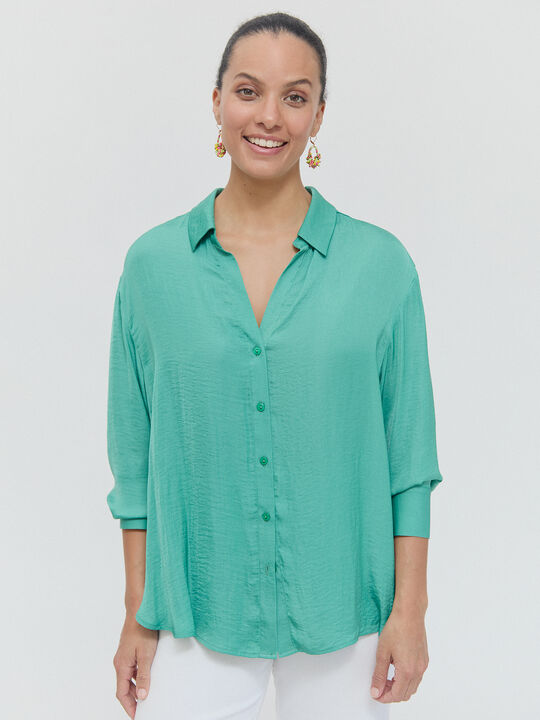 CAMISA FLUIDA Verde Pino image number null