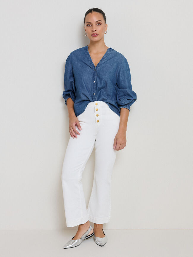CAMISA VAQUERA VOLANTITO Dark blue